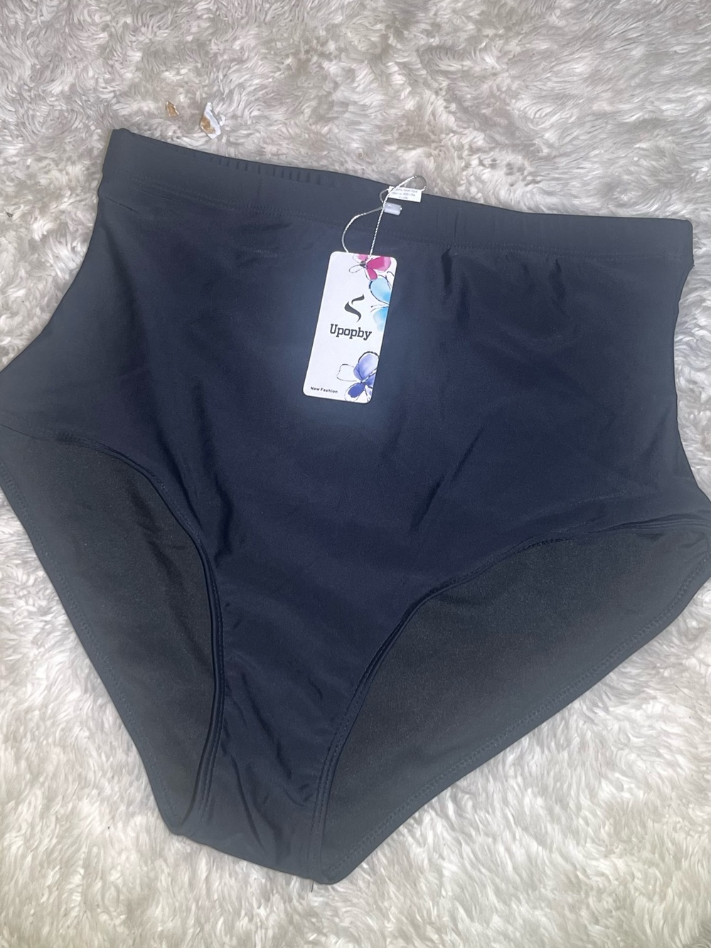 Upopby women’s Black High-Waist Bikini Bottom size XL